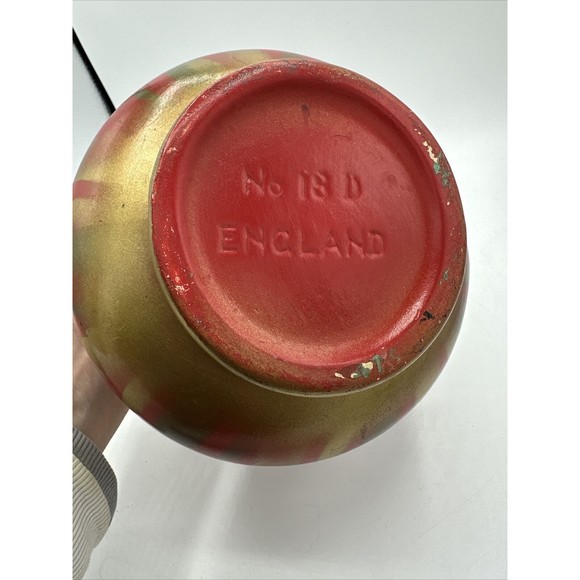 Vintage Pottery Clay Pitcher England 18D Signed Red 6.25” Handmade - Picture 13 of 16